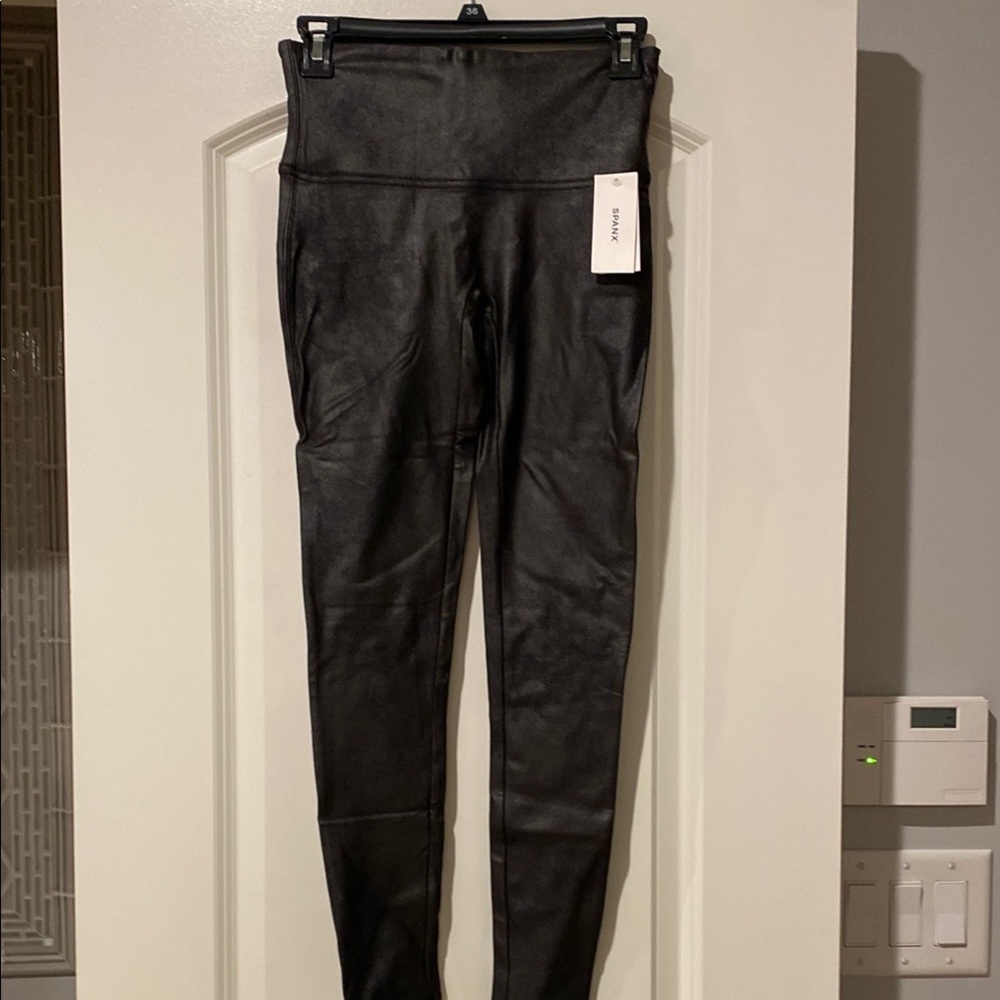 Spanx Black Faux Leather Leggings